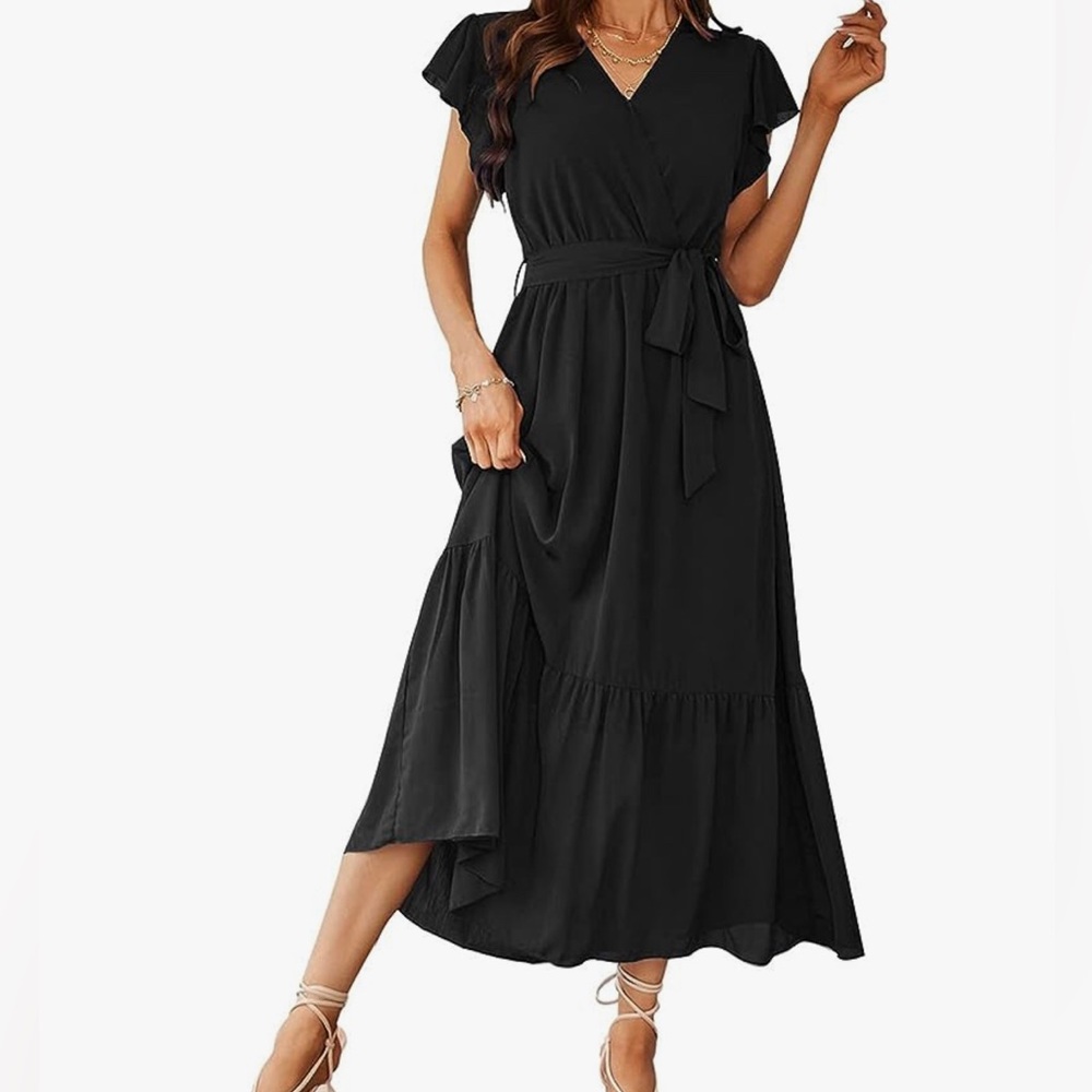 Amazon Pretty Garden Faux Wrap Dress Size L